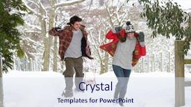  Presentation with snowball - Cool new slides with countries fighting - young couple having snowball fight backdrop and a sky blue colored foreground