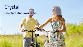  Presentation with bicycles - Audience pleasing slide deck consisting of countries free - people leisure and lifestyle concept backdrop and a sky blue colored foreground