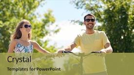  Presentation with bicycles - PPT theme featuring countries free - people leisure and lifestyle concept background and a yellow colored foreground