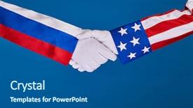  Presentation with shaking hands - PPT layouts having countries handshaking - picture of partnership handshake background and a ocean colored foreground