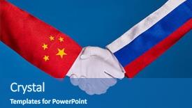  Presentation with partnership - Colorful PPT layouts enhanced with countries handshaking - picture of partnership handshake backdrop and a ocean colored foreground