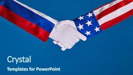  Presentation with partnership - Beautiful PPT layouts featuring countries handshaking - picture of partnership handshake backdrop and a dark gray colored foreground