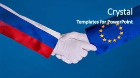  Presentation with partnership - Slide deck with countries handshaking - picture of partnership handshake background and a ocean colored foreground