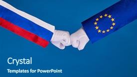  Presentation with partnership - Cool new slide deck with countries handshaking - picture of partnership handshake backdrop and a ocean colored foreground