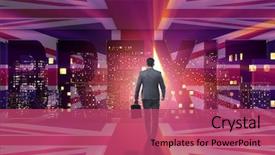  Presentation with economy - Audience pleasing PPT layouts consisting of economy country - businessman in brexit concept backdrop and a red colored foreground