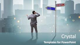  Presentation with brexit - Cool new presentation theme with economy country - businessman in brexit concept backdrop and a seafoam green colored foreground