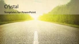 Presentation with asphalt - Colorful PPT theme enhanced with country asphalt road at sunset in grunge and retro style backdrop and a lemonade colored foreground