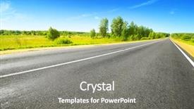  Presentation with asphalt road animtion - Cool new presentation design with country asphalt road on summer backdrop and a gray colored foreground