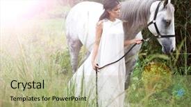  Presentation with rainforest - Presentation design consisting of country austrilia - beautiful young woman background and a  colored foreground