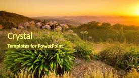  Presentation with country - Slide set with country austrilia - sunrise in the adelaide hills background and a tawny brown colored foreground