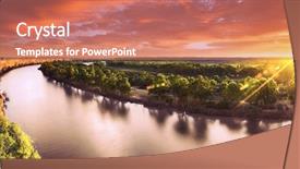  Presentation with australia - Presentation theme consisting of country austrilia - sunset on the murray river background and a coral colored foreground