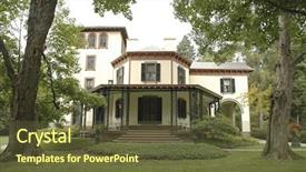  Presentation with branding - Slide deck enhanced with country branding - mansion background and a tawny brown colored foreground