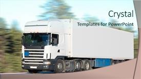  Presentation with tractor - Amazing PPT theme having country branding - tractor trailer truck backdrop and a cool aqua colored foreground