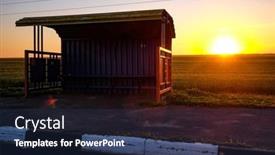  Presentation with bus station - Slides enhanced with country-bus-station-at-sunset background and a  colored foreground