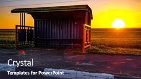 Presentation with bus station - Theme with country-bus-station-at-sunset background and a  colored foreground