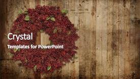  Presentation with country christmas - Presentation design having country christmas wreath background and a tawny brown colored foreground