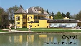 Presentation with salzburg - Theme with country club island - hellbrun summer palace salzburg austria background and a violet colored foreground