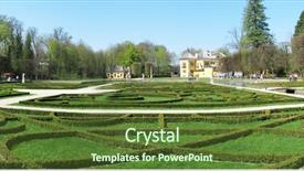  Presentation with summer - Colorful slides enhanced with country club island - hellbrunn summer palace austria backdrop and a tawny brown colored foreground