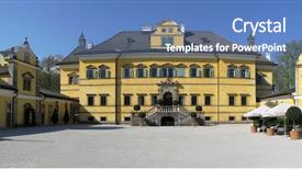  Presentation with salzburg - PPT layouts consisting of country club island - hellbrunn summer palace salzburg austria background and a teal colored foreground