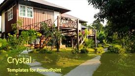  Presentation with alpha phi omega - Amazing PPT theme having country cottage - houses on stilts at phi backdrop and a tawny brown colored foreground