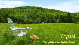  Presentation with tall - Presentation enhanced with country cottage - white adirondack chair background and a tawny brown colored foreground