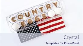  Presentation with container - Presentation design consisting of country-eggs-in-container background and a  colored foreground