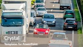  Presentation with stuck - Presentation featuring country fair - cars and trucks stuck background and a gray colored foreground