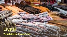  Presentation with national accounts - Presentation theme featuring country fair - many national sweets churchkhela background and a tawny brown colored foreground