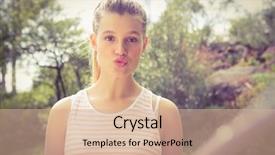  Presentation with kiss - Slides with country fair - portrait of pretty blonde sending background and a soft green colored foreground