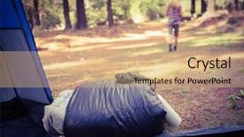  Presentation with country fair - Slide set with country fair - sleeping bag in front background and a coral colored foreground