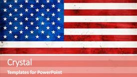  Presentation with american flag and eagle - Audience pleasing theme consisting of country flags - american flag background backdrop and a coral colored foreground