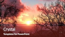  Presentation with olive tree branch ripe - Beautiful presentation theme featuring country frames - red sunset framed by tree backdrop and a  colored foreground