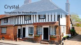  Presentation with tudor - Amazing slide set having country frames - traditional english tudor style timber backdrop and a light blue colored foreground