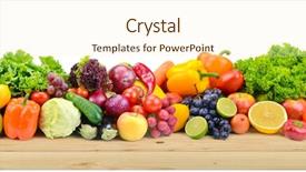  Presentation with country - Presentation theme with country frames - vegetables and fruits on wooden background and a cream colored foreground