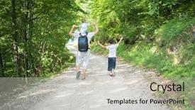  Presentation with nature resources - Beautiful PPT theme featuring country holiday - back to nature enjoy backdrop and a light gray colored foreground