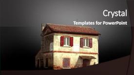  Presentation with country - Colorful PPT theme enhanced with country house isolated backdrop and a dark gray colored foreground