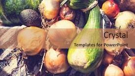  Presentation with harvest - Slide set having country kitchen - autumn harvest background and a  colored foreground