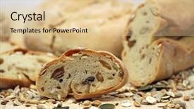  Presentation with grains - Beautiful slides featuring country kitchen - home made bread with grains backdrop and a lemonade colored foreground