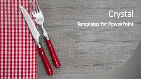  Presentation with country christmas - Beautiful presentation featuring country kitchen - knife spoon and fork backdrop and a gray colored foreground