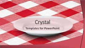  Presentation with white plate - Audience pleasing PPT theme consisting of country kitchen - white empty plate on red backdrop and a coral colored foreground