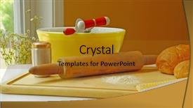  Presentation with country - Cool new presentation theme with country kitchen with bread making backdrop and a gold colored foreground