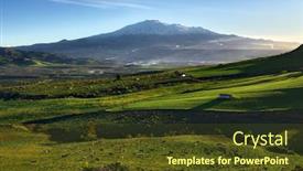  Presentation with volcano - PPT theme with country-landscape-of-sicily-natural background and a tawny brown colored foreground