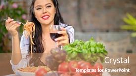  Presentation with home garden - Presentation theme consisting of country-life-an-italian-woman background and a coral colored foreground