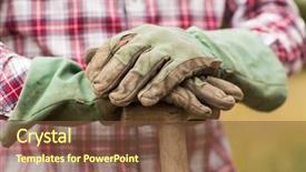  Presentation with t shirt - Audience pleasing slide deck consisting of country life time - farmer wearing check shirt leaning backdrop and a tawny brown colored foreground