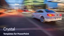  Presentation with care for people - PPT theme featuring country life time - people cars at street background and a wine colored foreground