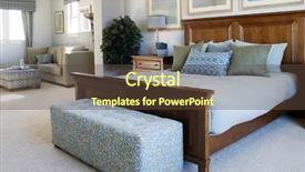  Presentation with blue - Colorful slide deck enhanced with country living - large blue bedroom backdrop and a tawny brown colored foreground