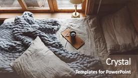  Presentation with log cabin - Slides consisting of country living - rustic interior decoration of log background and a gray colored foreground