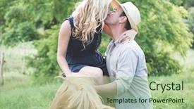  Presentation with love for country - Colorful presentation design enhanced with country living happy loving couple backdrop and a  colored foreground
