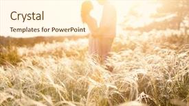  Presentation with couple kiss - Slides consisting of country love - couple kiss at sunset focus background and a cream colored foreground