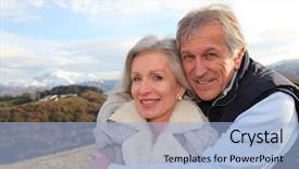  Presentation with how to be happy - Colorful PPT theme enhanced with hand holding elderflower over a basket with elderflower backdrop and a gray colored foreground